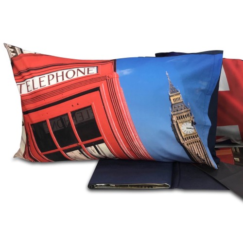 LONDON ENGLISH GRAND VIEW 2 DOPPELBETT DIGITALE TAGESDECKE-BETTWÄSCHE-SET