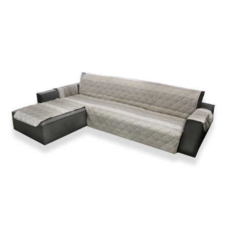 SOFA COVER SOFA PROTECTOR WITH QUILTED PENINSULA SHADED GREY