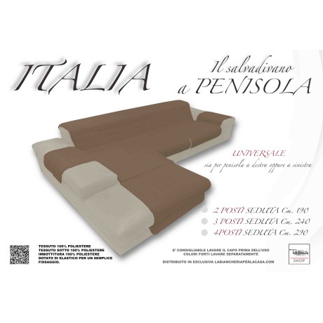 SOFA COVER ITALIA IL SALVADIVANO WITH QUILTED PENINSULA DOVE GREY