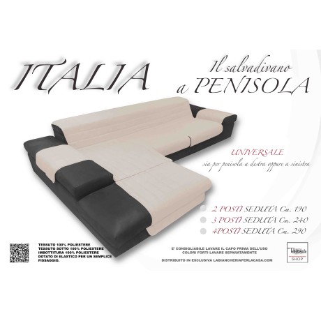 SOFA COVER ITALIA IL SALVADIVANO WITH QUILTED PENINSULA CREAM BEIGE