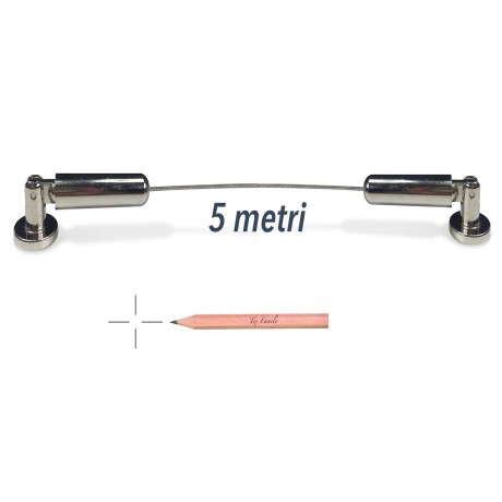 CABLE DE ACERO PARA CARPA 5 MT. SOPORTE DE CORTINA DE ACERO AJUSTABLE CON MARCADORES DE AGUJEROS PARA LÁPICES