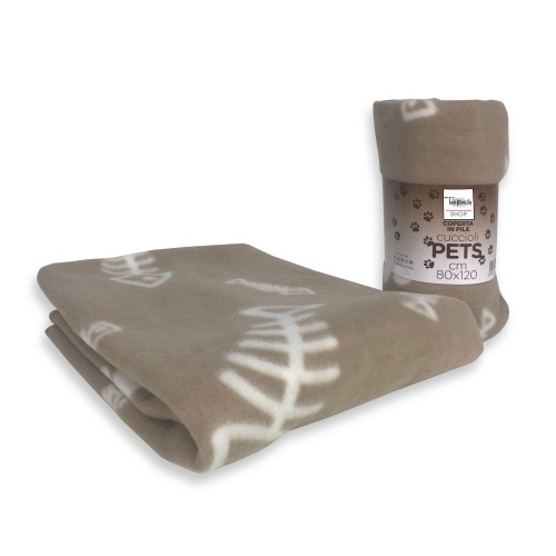 PLAID FLEECE FOR PETS cm. 80x120 BEIGE
