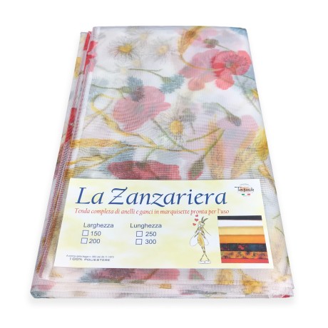 MOSQUITERA MARQUESINA DE EXTERIOR CON AMAPOLAS Y MAZORCAS DE MAÍZ