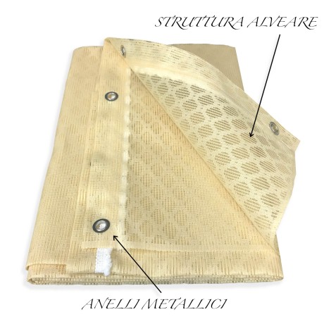 CORTINA DE MALLA CON MOSQUITERA DE DIAMANTE PARA EXTERIOR PLOMO ANCHO Cm.200 BEIGE LISO