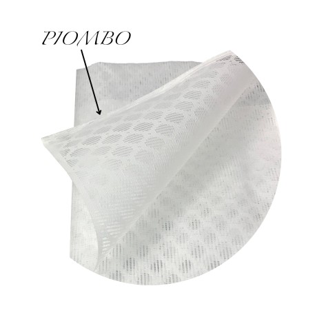 CORTINA DE MALLA CON MOSQUITERA DE DIAMANTE PARA EXTERIOR PLOMO ANCHO Cm. 200 BLANCO LISO