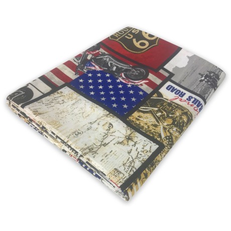 HANDTUCH COPRITUTTO GRAN FOULARD TAGESDECKE SOFABEZUG LONETA STOFF U.S. ROUTE 66 NEU