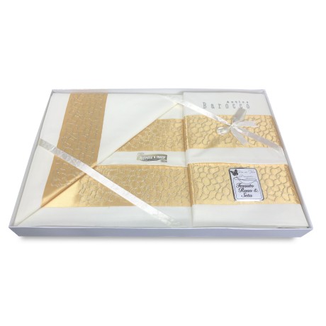 SHARON SHEET SET WITH YELLOW GOLD APPLIED EDGE DOUBLE IDEA BRIDE