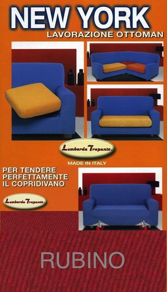 COPRIDIVANO NEW YORK RUBINO made in Italy Misura Poltrona cm. 60-100