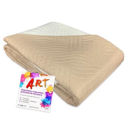 GESTEPPTE TAGESDECKE ART EINFARBIG ZWEIFARBIG