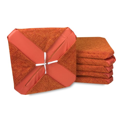 FUNDA DE SILLA CON ALAS DE COLOR LISO EN TEJIDO CHENILLA NARANJA