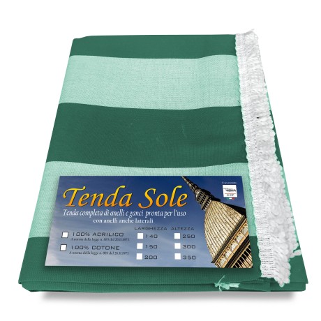 TOLDO DE EXTERIOR JARDÍN BALCÓN INCLUSO RAYA VERDE EMPAQUETADO
