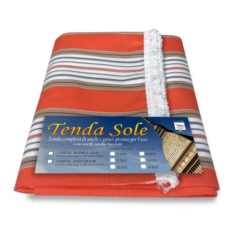 TOLDO DE EXTERIOR JARDÍN BALCÓN RIGHINO NARANJA EMPAQUETADO