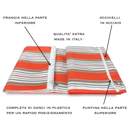 TOLDO DE EXTERIOR JARDÍN BALCÓN RIGHINO NARANJA EMPAQUETADO