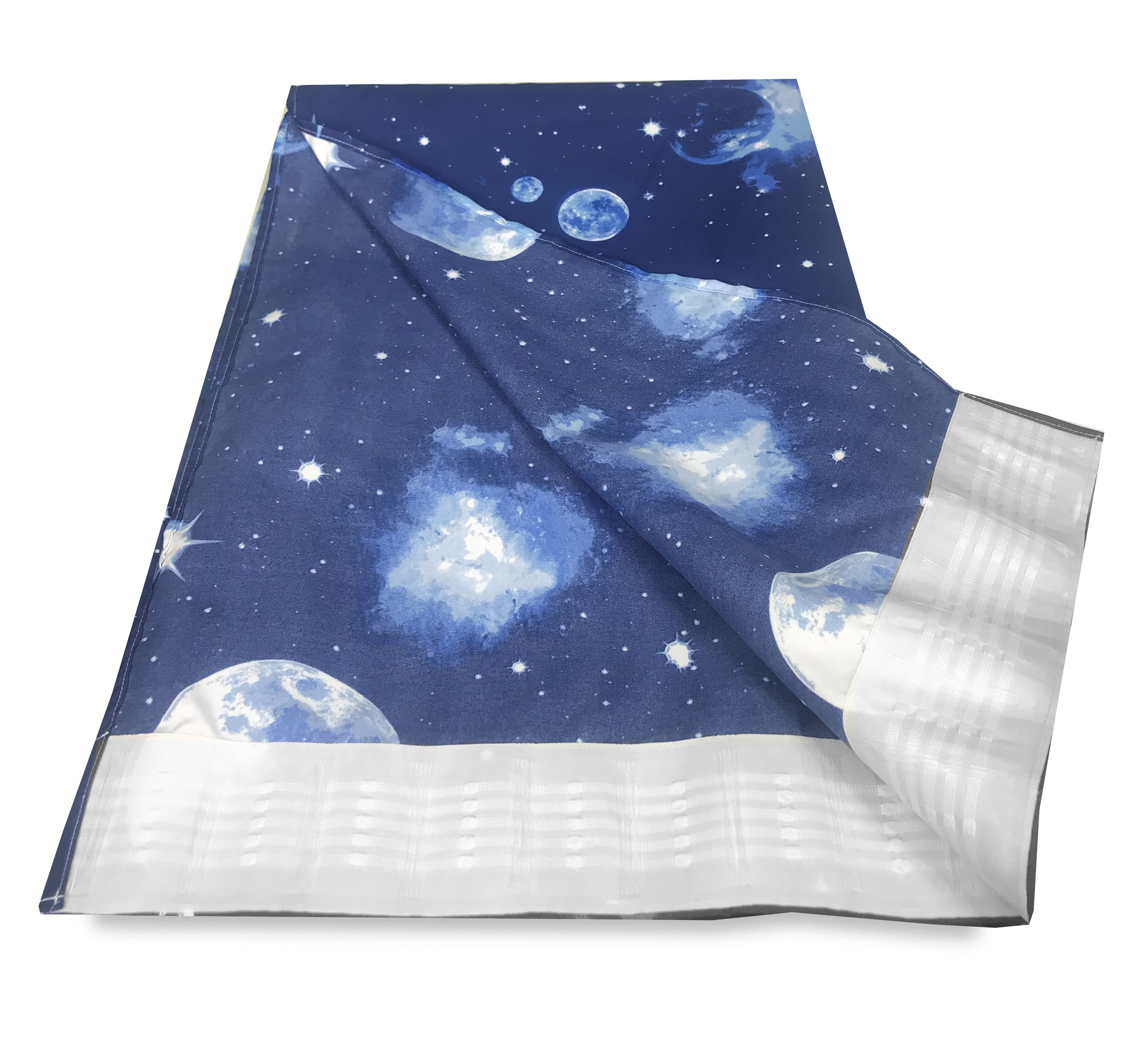 TENDA MOON LUNA LUNARE PIANETI BLU CM. 140X280 MADE IN ITALY