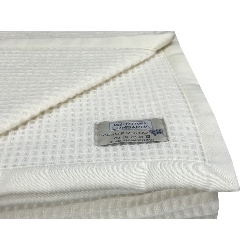 Détail de trame de nid d’abeille couverture double en laine fine